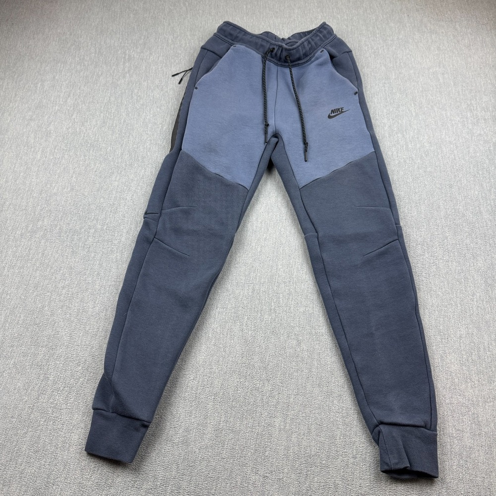 Nike Pants Men XS Blue Tech Fleece Joggers 28" Outdoor Sweatpants Tapered Pocket